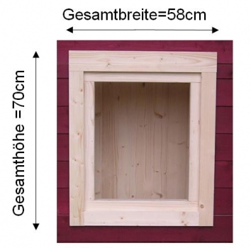 Preview: Gartenhausfenster 50x60cm feststehend mit Abdeckrahmen RA3