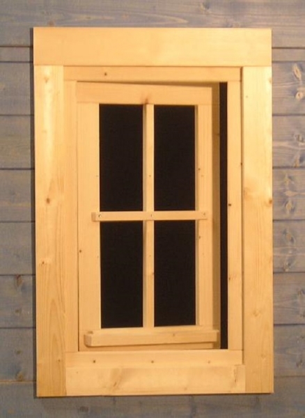 Carportfenster zum Öffnen mit Abdeckrahmen Glas 4RA2 Gartenhausfenster 43x68cm
